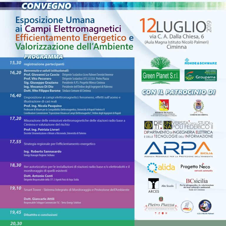 Locandina del convegno del 12 luglio 2019